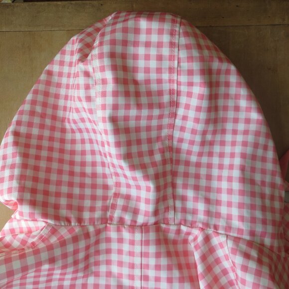 Talbots Pink Gingham Jacket with Hood Size Large Petite Raincoat - Picture 7 of 8